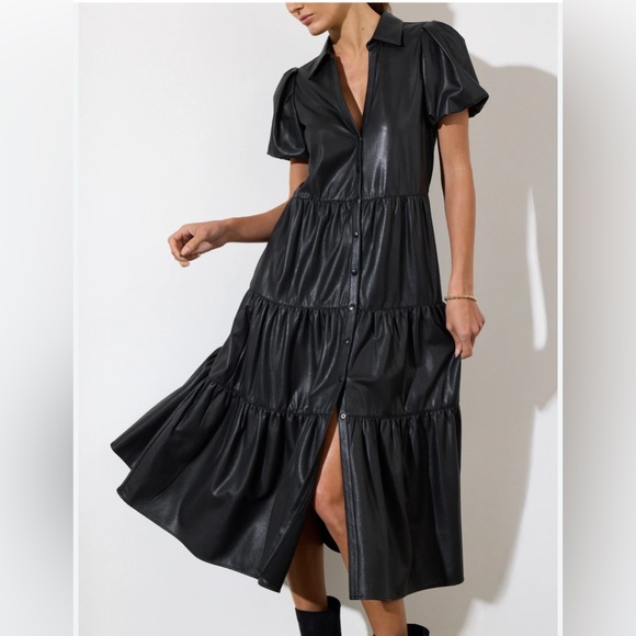 Brochu Walker Dresses & Skirts - Brochu Walker Faux Leather Havana Dress size Small NWOT black